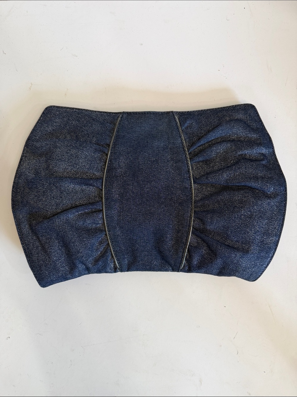 Marc Jacobs Navy Denim Ruched Clutch